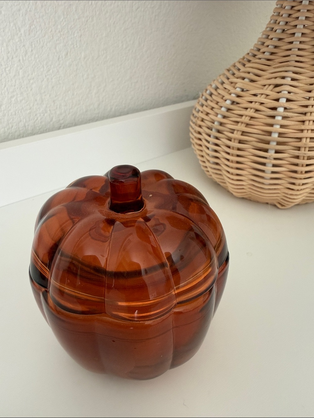 Glass Pumpkin Candle with Lid